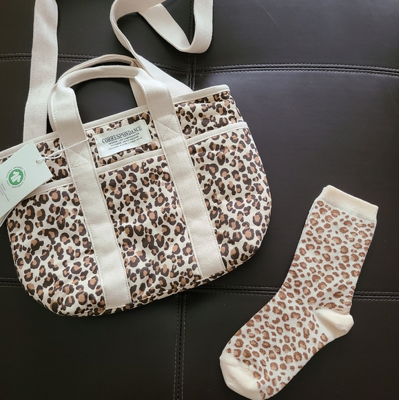 Sezane Canvas Tote Bag and Socks - Picture 1 of 7
